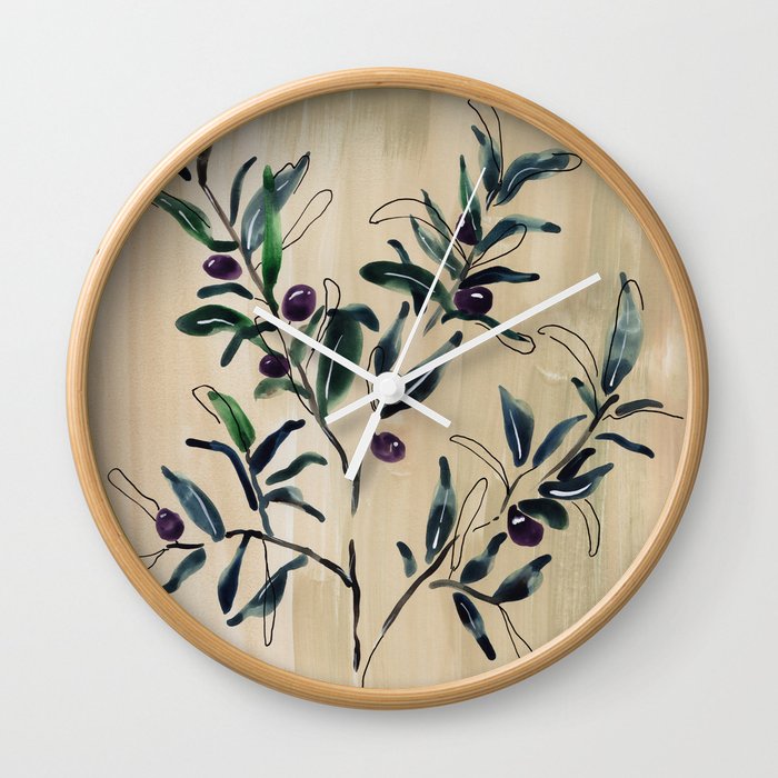 Olive Branch Wall Clock