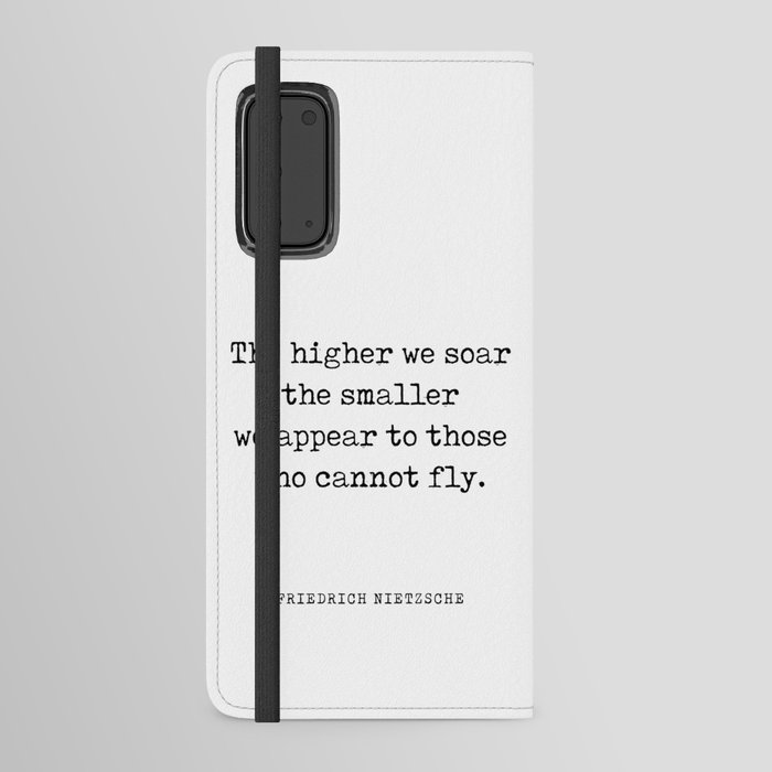 The higher we soar - Friedrich Nietzsche Quote - Literature - Typewriter Print Android Wallet Case