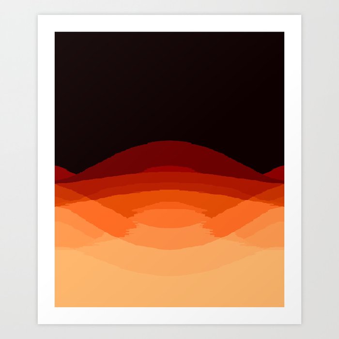 Dark Orange Ombre Art Print