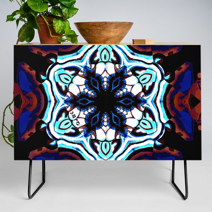 Dark Flower 2 - Mosaic Texture Credenza