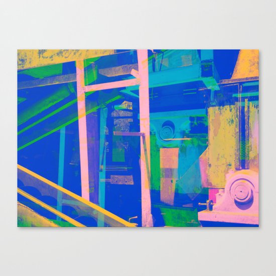 Industrial Abstract Blue 2 Canvas Print