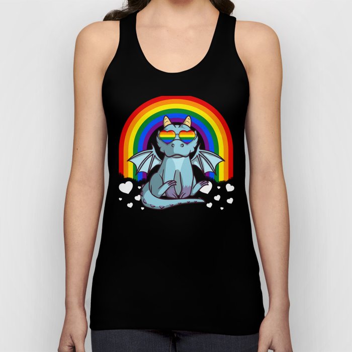 Gay Pride Rainbow LGBT Dragon Tank Top
