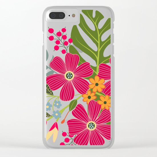 Bits of Summer Clear iPhone Case