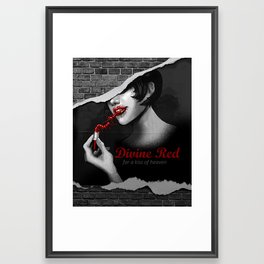 Divine Red Lipstick  Framed Art Print