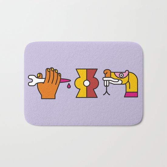 Aztec Glyphs ~4 Bath Mat