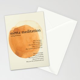 Metta Meditation Orange Loving Kindness Stationery Card
