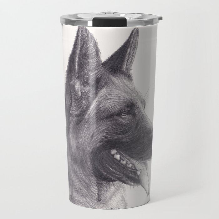 German Shepard Dog Wildlife Animal Graphite Pencil Drawing