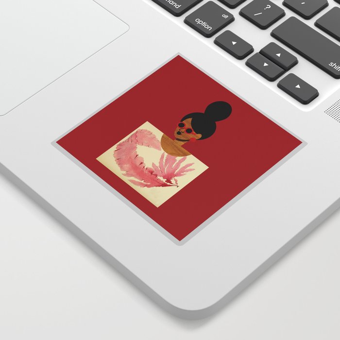 High Bun Postcard Girl Sticker