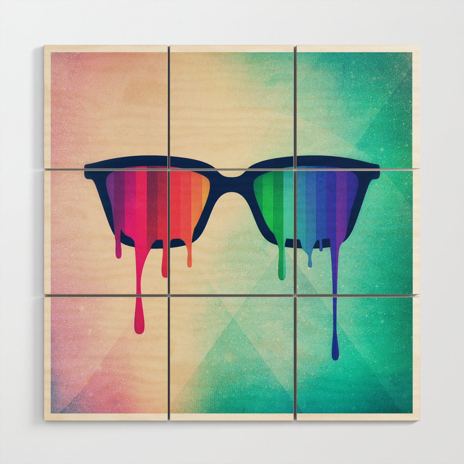 Love Wins Rainbow Spectrum Pride Hipster Nerd Glasses Wood Wall Art By Badbugsart Society6