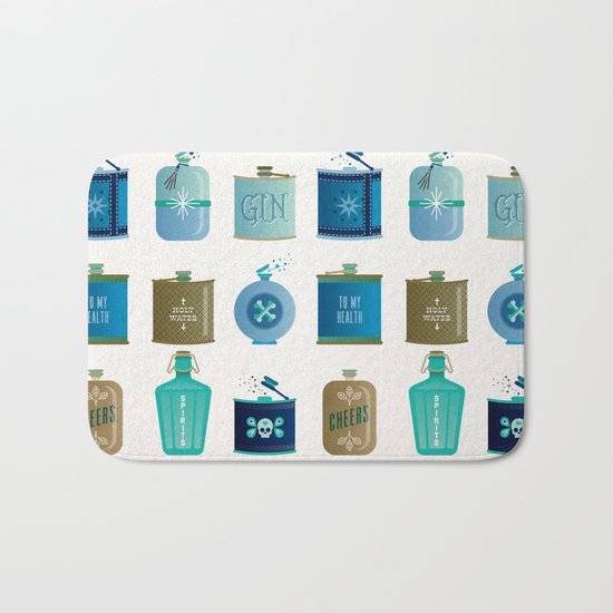 Flask Collection – Blue and Tan Palette Bath Mat