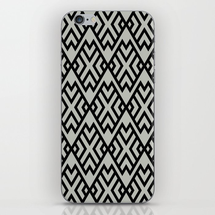 Black and Gray Green Shape Tile Pattern - Pratt and Lamberts 2022 Color of the Year Gray Mist 419B iPhone Skin