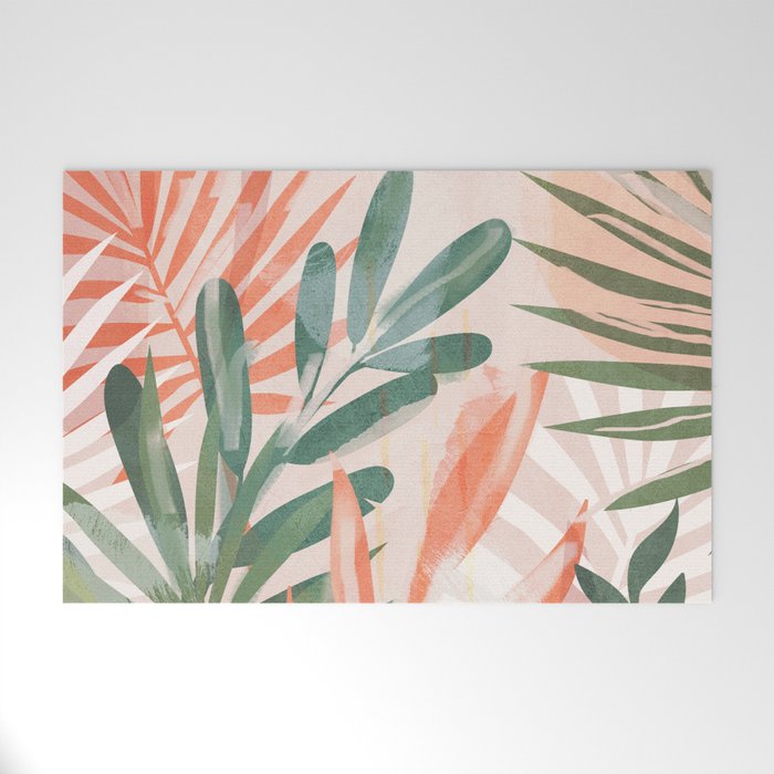 Tropical Leaves 4 Welcome Mat