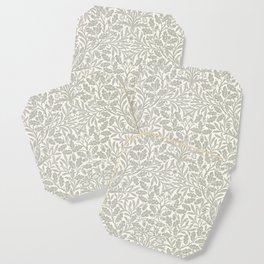 William Morris Pure Acorn Soft Pebble Grey & White Coaster
