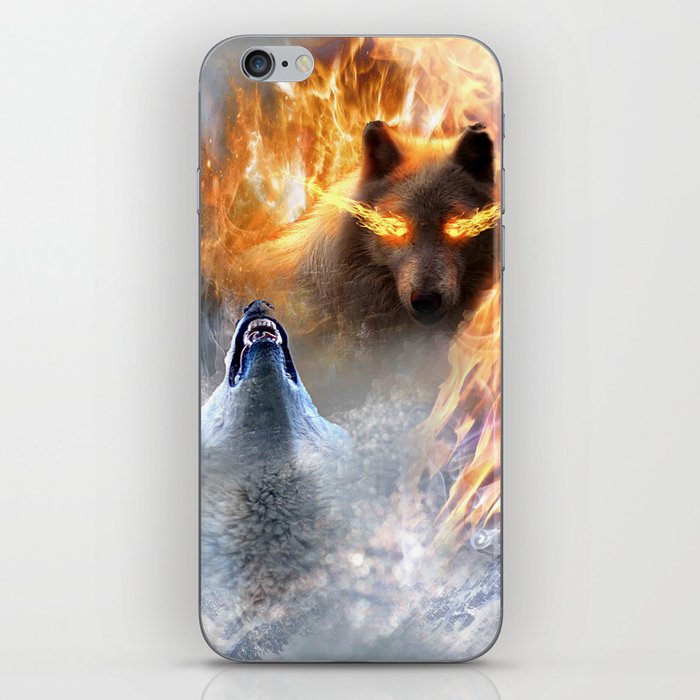 Fire And Ice Wolf iPhone Skin