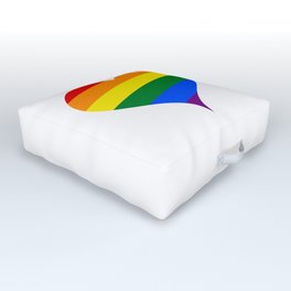LGBT Rainbow Heart Outdoor Floor Cushion