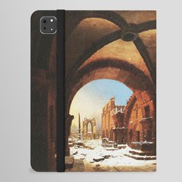 Sunset upon Walkenried Cloisters Das Kloster Walkenried bei Sonnenuntergang - Carl Georg Adolph Hasenpflug  iPad Folio Case