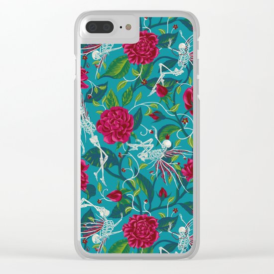 Death of Summer (carmine and blue) Clear iPhone Case