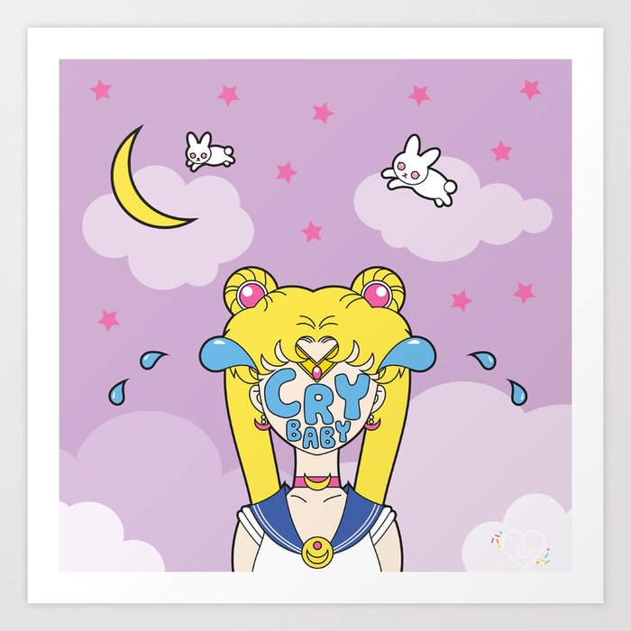 Pretty Guardian Cry Baby Sailor Moon Art Print