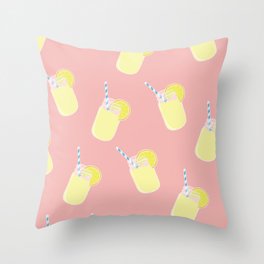Mason Jar Lemonade Pattern Throw Pillow