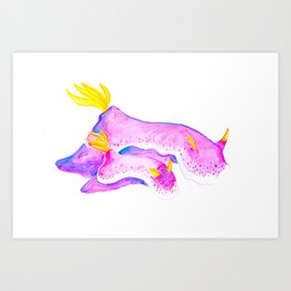 pink nudibranch Art Print