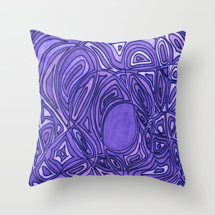 Abstract Celtic Rhythm in Amethyst Throw Pillow by Catriona