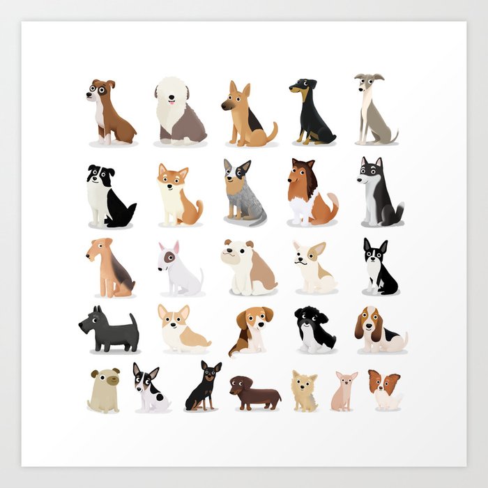 Dog Overload - Cute Dog Series Art Print