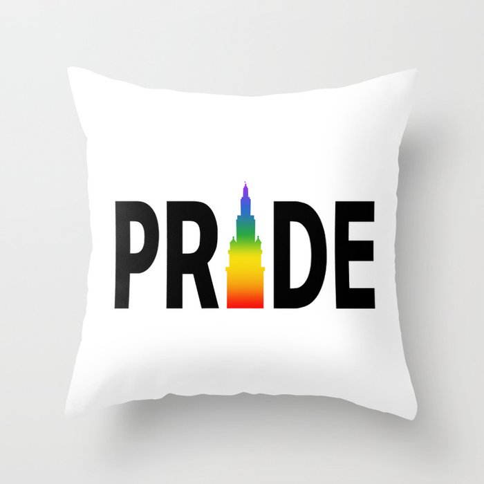 Cleveland LGBTQ Pride Terminal Tower Throw Pillow