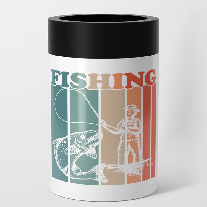 Fishing Vintage Retro Can Cooler