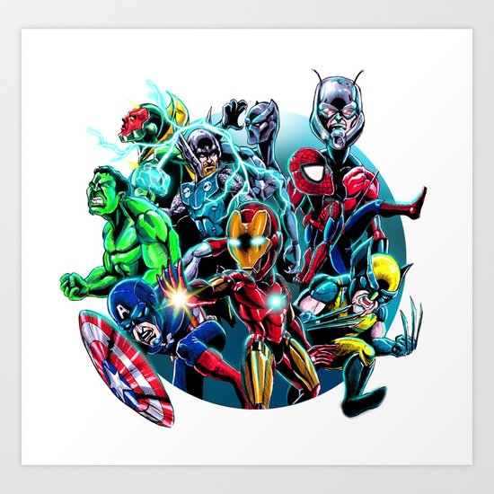 Super Heroes Art Print