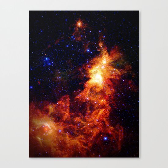 Fiery gAlAXy Indigo Stars Canvas Print