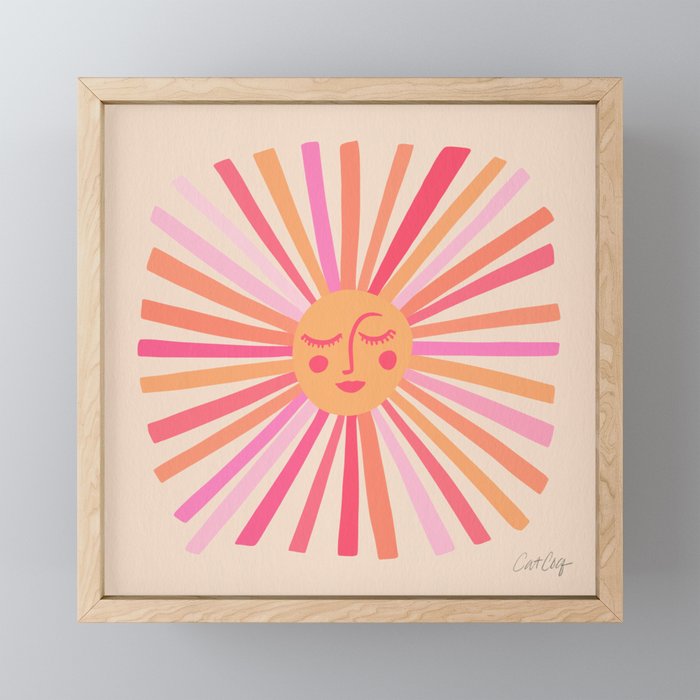 Sunshine – Pink Framed Mini Art Print