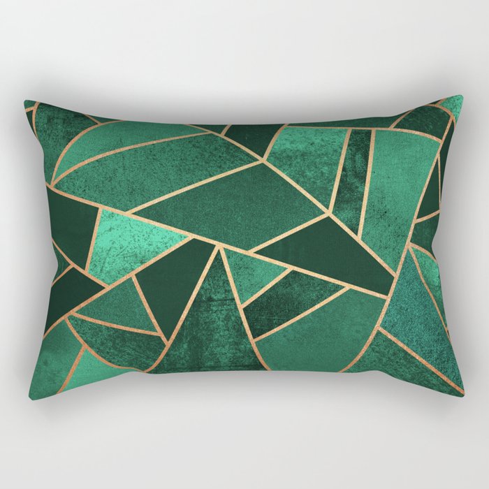 Emerald and Copper Rectangular Pillow