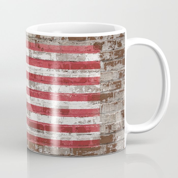 Old Glory on Brick United States Flag American Flag US Standard Coffee Mug