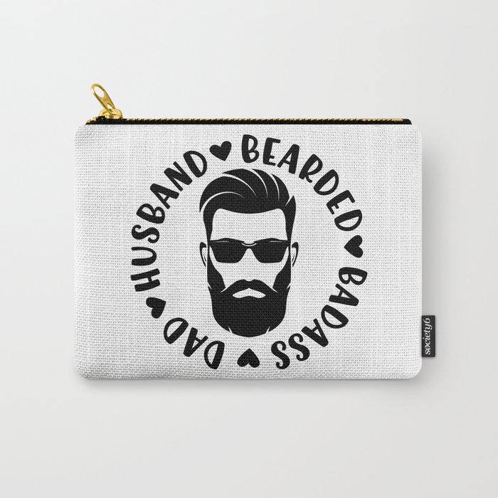 Dad Husband Bearded Badass Carry-All Pouch