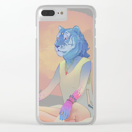 Meditation Tiger Clear iPhone Case