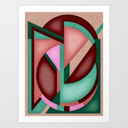Shattered V (SW) - Southwest Colored Midcentury Modern Geometric Abstract Art Print
