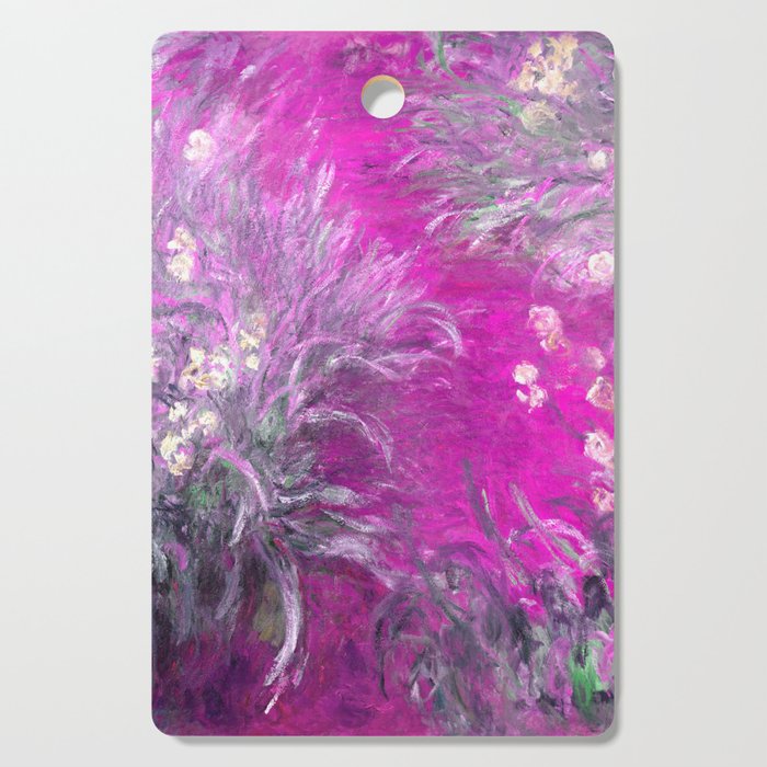 The Path through the Irises floral iris landscape painting by Claude Monet in alternate lavender pink Cutting Board