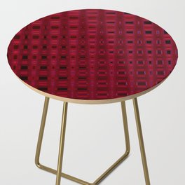 Crimson Red And Black Irregular Pattern Side Table