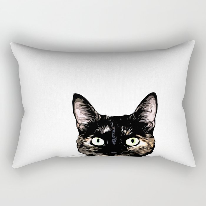 Peeking Cat Rectangular Pillow
