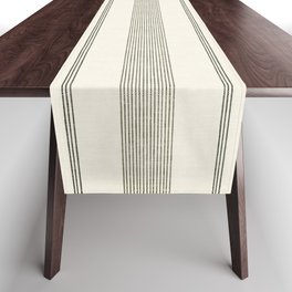 ivy stripes - cream and olive green Table Runner