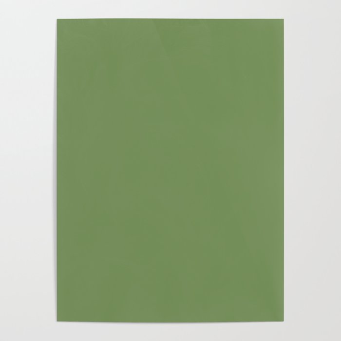 Dark Green Solid Color Pantone Piquant Green 17-0235 TCX Shades of Green Hues Poster