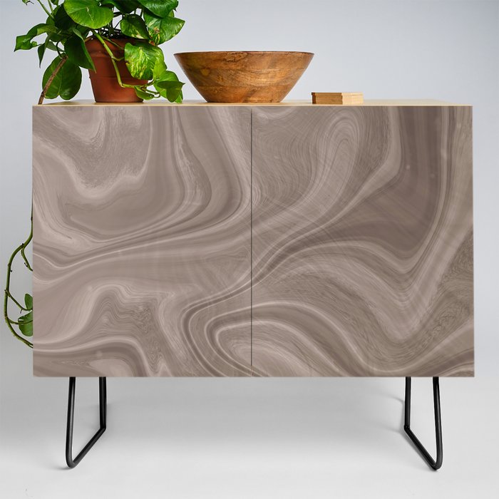 Taupe Swirl Marble Credenza