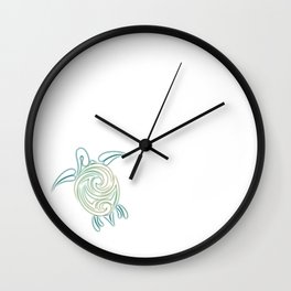 Turtle Mandala | Turquoise Green Coastal Wall Clock