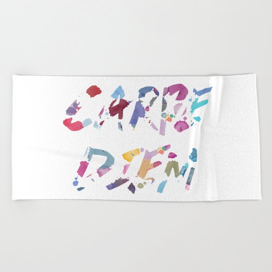 Carpe Diem Color Ink Beach Towel
