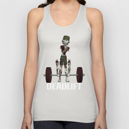 Crossfit Zombie by RonkyTonk doing Deadlift Unisex Tank Top