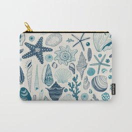 Sea shells on off white Carry-All Pouch