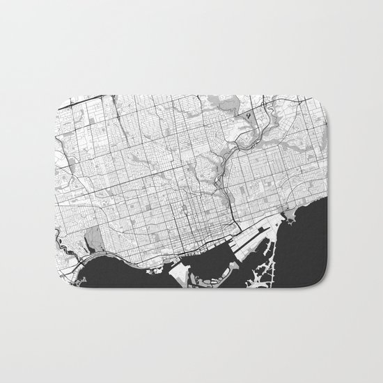 Toronto Map Gray Bath Mat