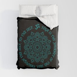 Yoga is the journey of the self, through the self, to the self. Yoga Mandala Blue Pal ColorsDesign Duvet Cover