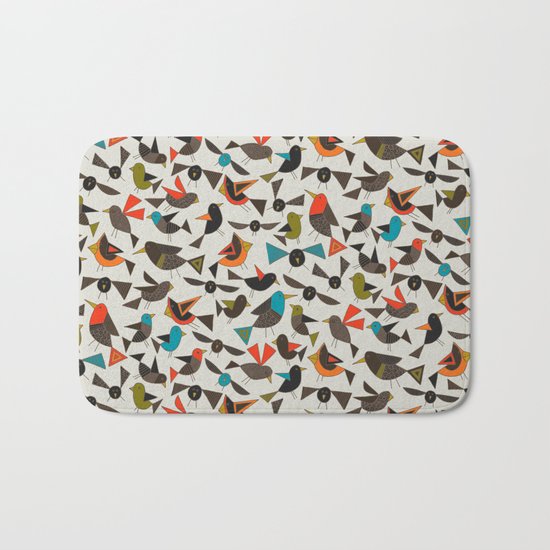 just birds china white Bath Mat