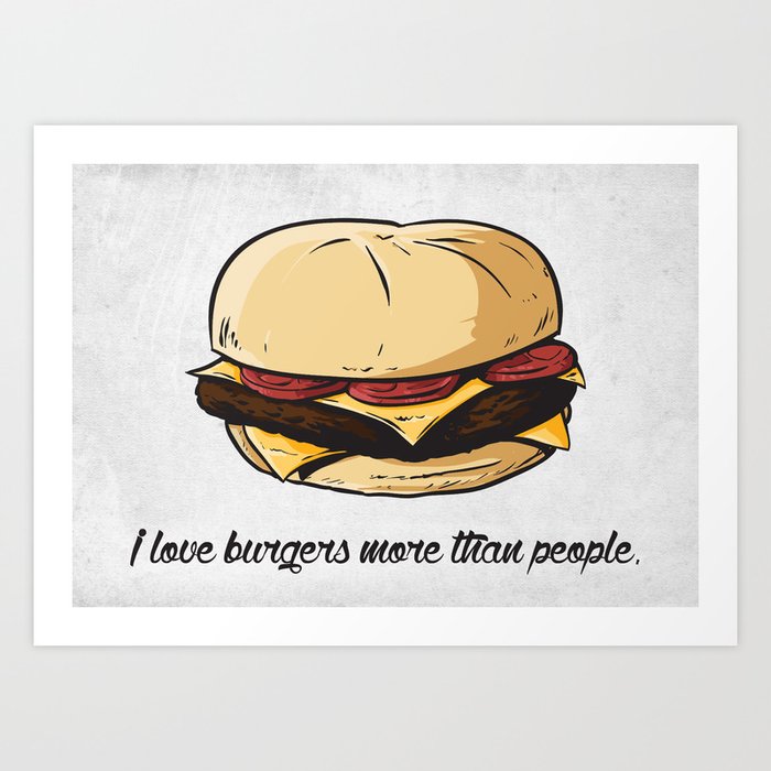 Burger love Art Print